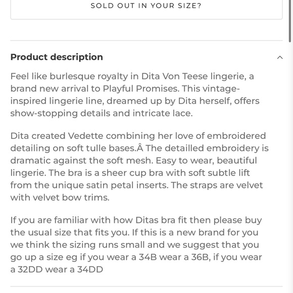 NWT Journelle Dita Von Teese Vedette Underwire Lace Sheer Bra Ice Blue 32D - Picture 13 of 13